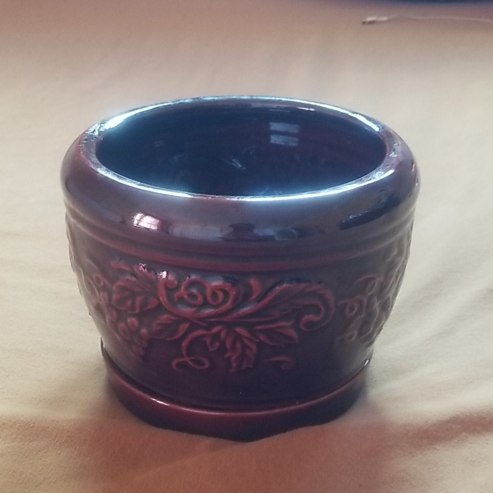 Glass/clay flower pot